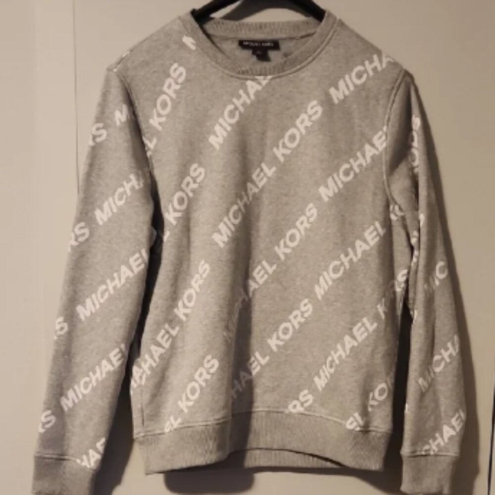 Michael Kors Logo Gray Crewneck Sweater